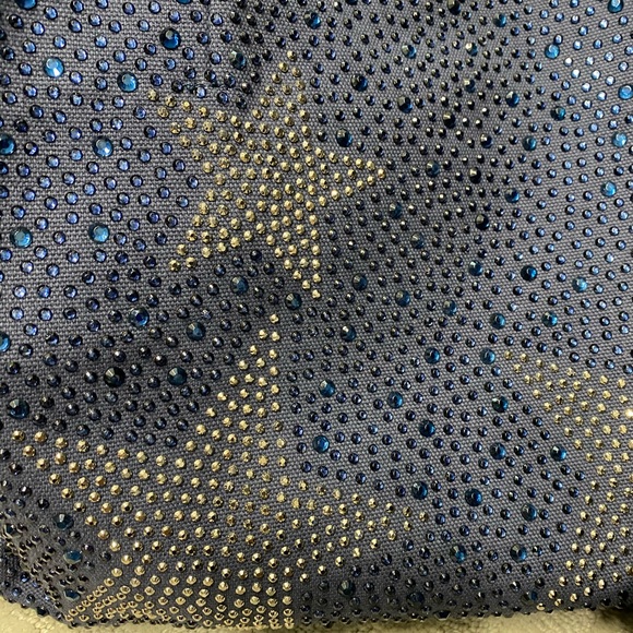 Navy bag, star sequin print, brand new never used - Picture 2 of 3